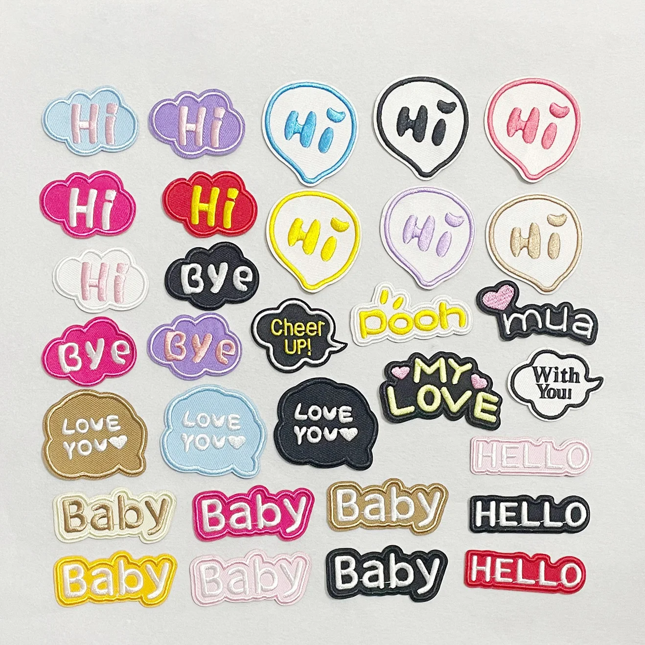 Custom Wholesale Sew Iron On Clothing Embroidery Patch Letter Personalized Embroidered Logo Patches For Clothing Clothes Hat