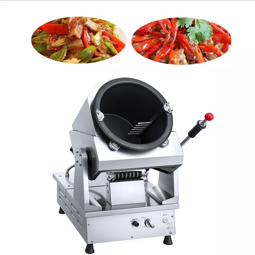Stainless Steel Big Capacity Industrial Automatic Gas Heated Meat Floss Rice Fired Stir Fryer Machine