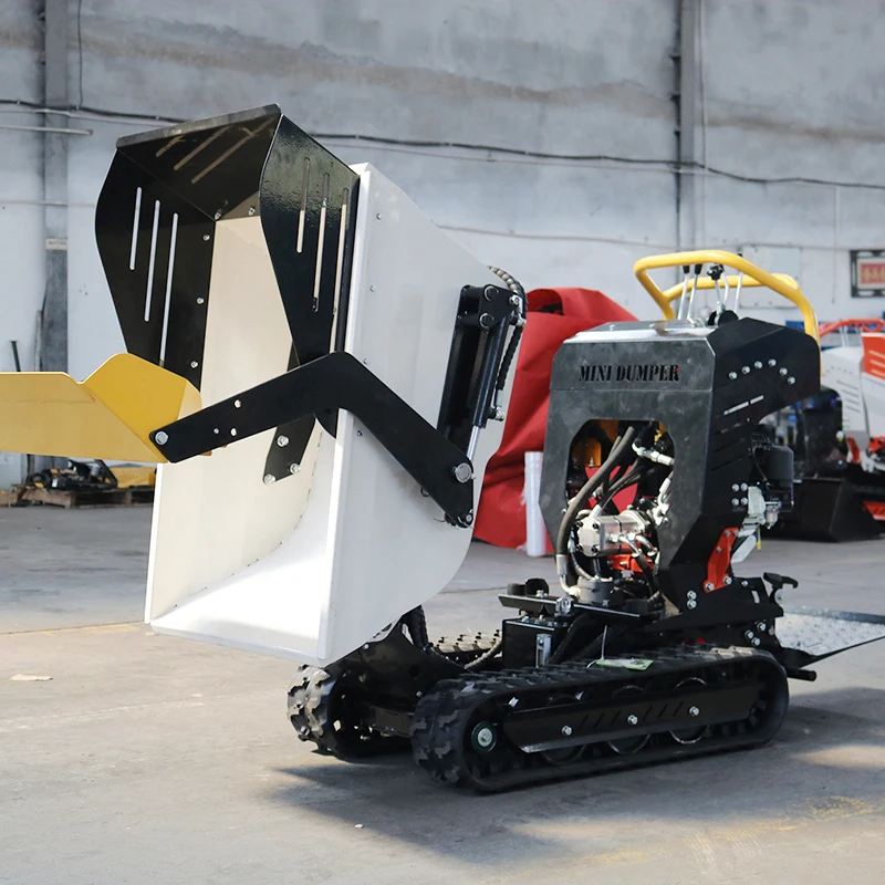 Small Garden Tools 500 kg mini dumper with self-loading bucket small crawler dump truck with EPA