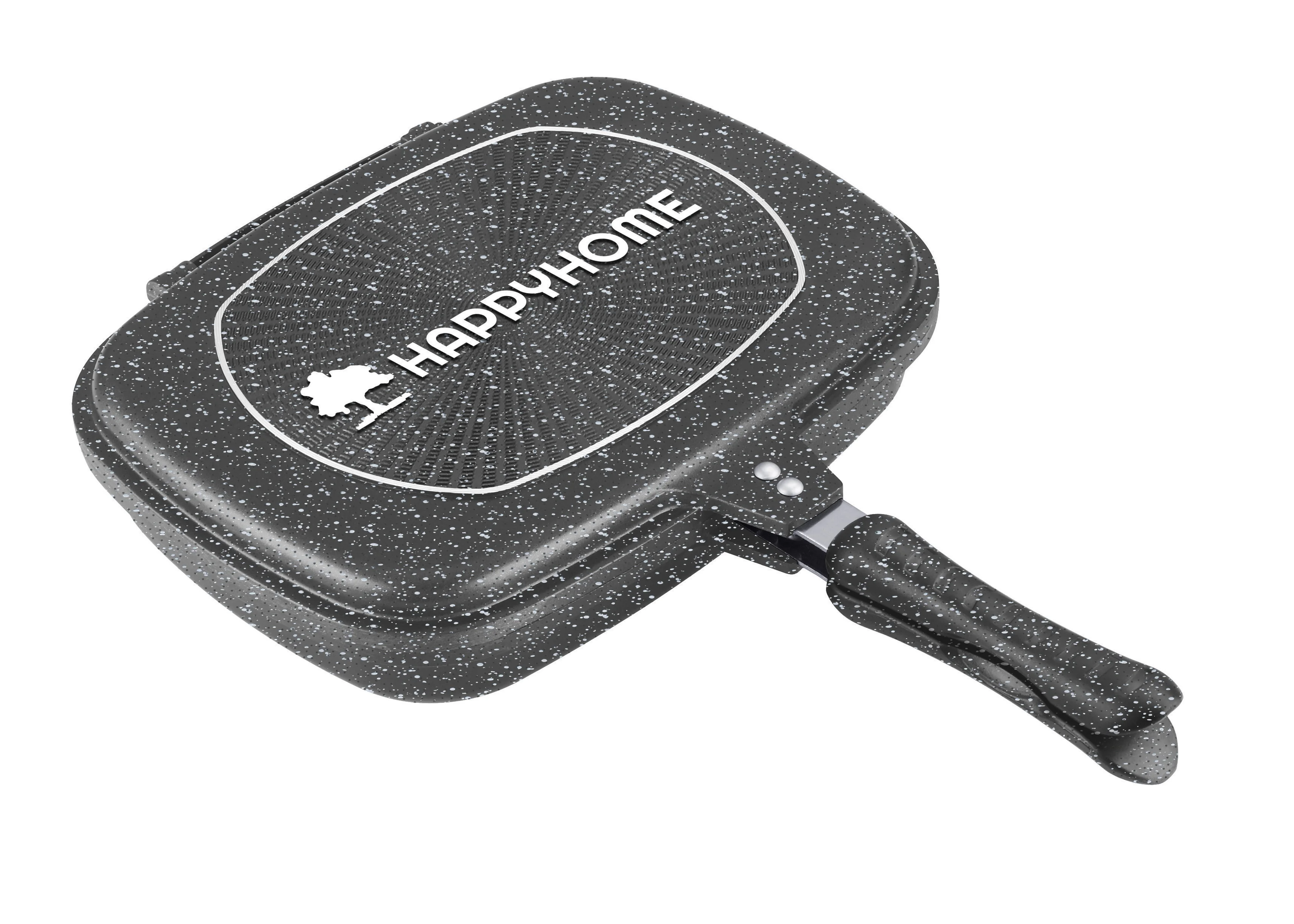 Good quality die cast aluminum nonstick double side grill pan square frypan