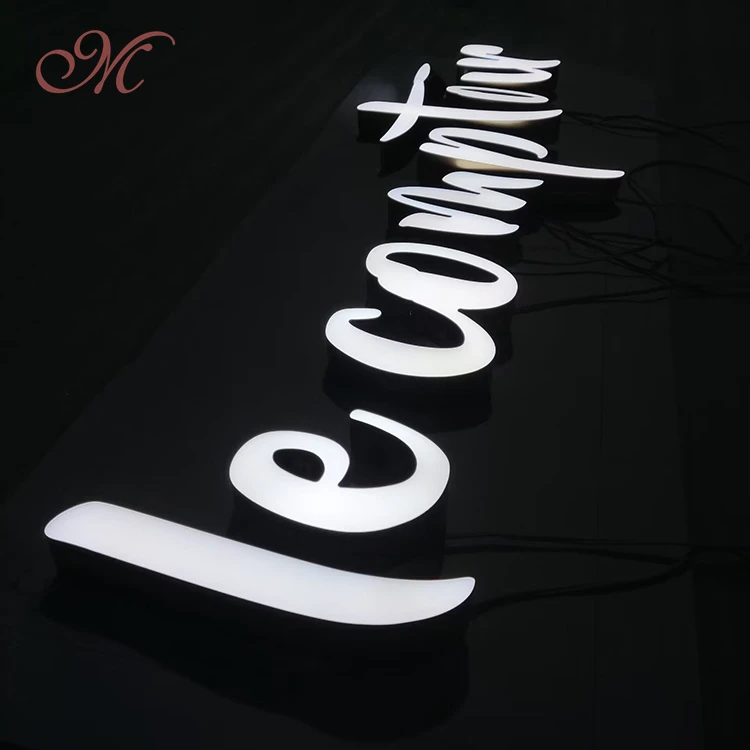 outdoor store Company brand logo 3D Led front light letter sign custom business acrylic signs