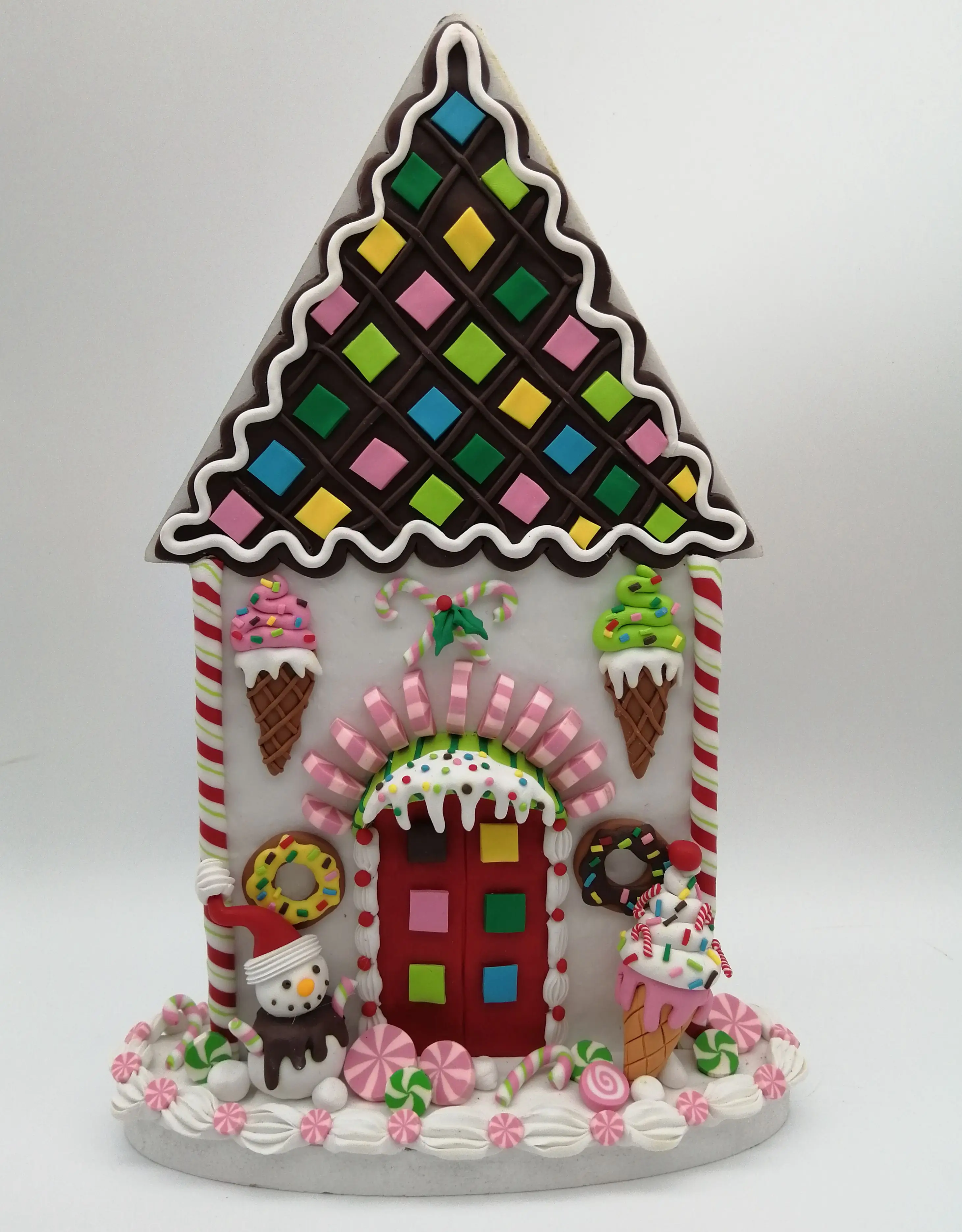 
polymer clay +snowman/ice cream flat house MDF Decoration 