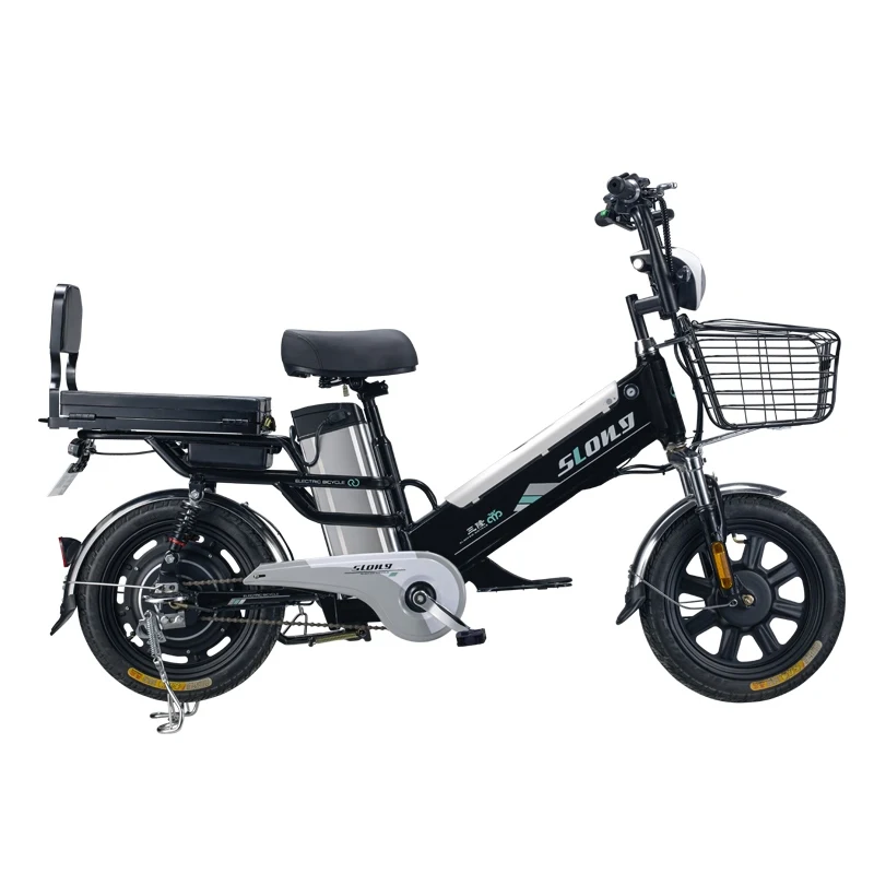 Manufacturer China Double Battery Electric Bicycle 350W Brushless Gearless Motor 16 Inch Electric Bike
