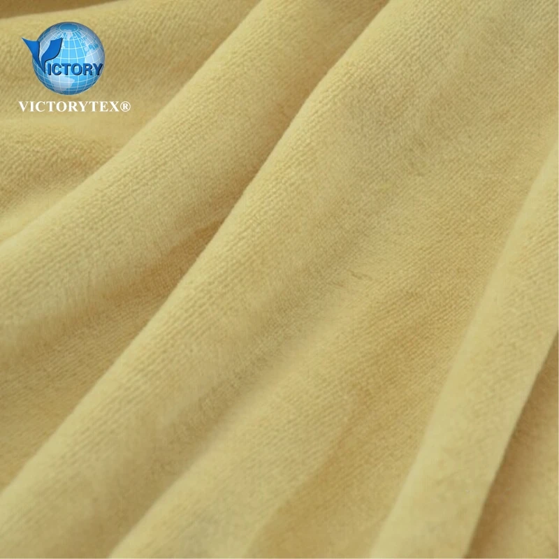 China Suppliers Knitted 80% Cotton 20% Polyester Organic Bamboo Terry Towels Women Tracksuit CVC Velvet Velour Fabric