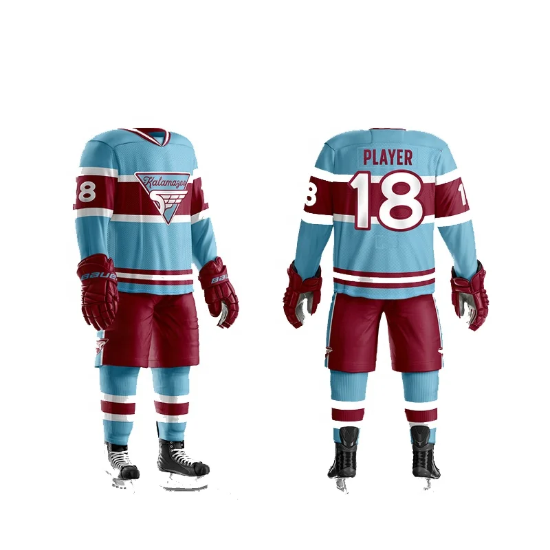 
Men CUSTOM Hot Selling Sublimation 100% Polyester Ice Hockey Jersey OEM Hockey Jersey Hockey uniform 