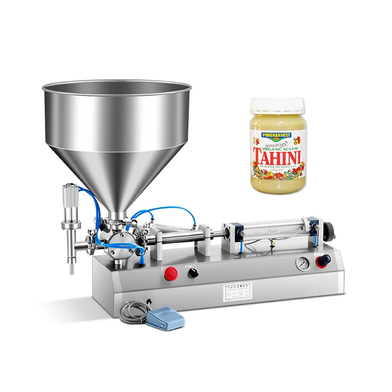 5~5000ml Horizontal Single Head Honey Stick Cream Heating Tank Paste Packing Machine High Viscosity Liquid Water Filling Machine