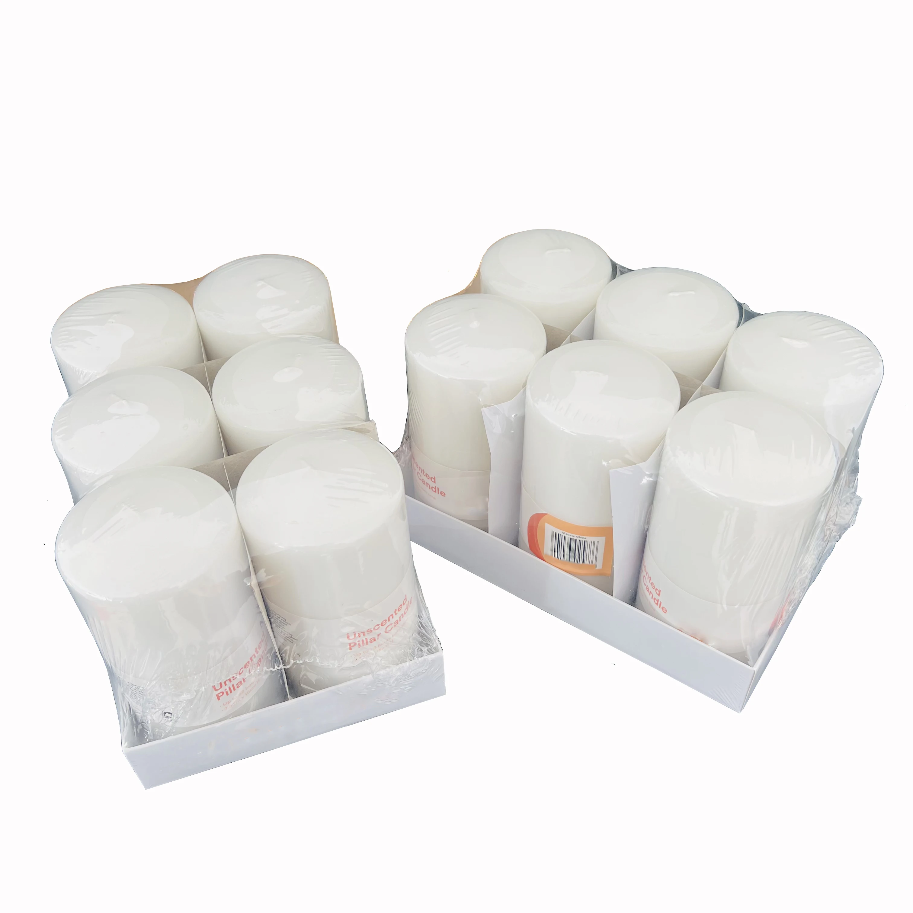 Wholesale Candle Set of 6 Unscented Smokeless Cotton Wick Pillar Candles For Weddings Home Decoration