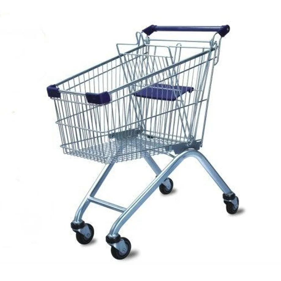 Factory Wholesale Folding Metal Shopping Trolley Carts With 4 Wheels Wire Shopping Cart