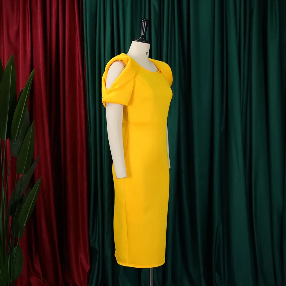 D289 Latest Design Solid Color Casual Dresses Women Lady Elegant Short Sleeve Slim Ladies Office Dresses Women Summer Dress 2023