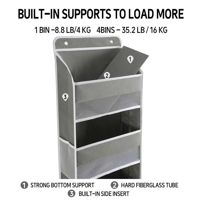 2024 Upgraded Multi-functional Behind The Door Hanging Storage Organizer with Large Pockets for Bathroom Dorm