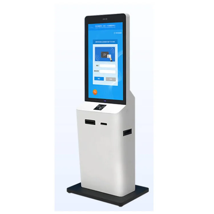 Self service check out Kiosk ID card passport  reader key card dispenser restaurant  hotel self service check in kiosk