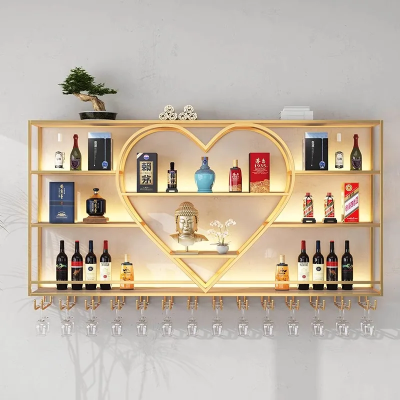 Modern Industrial Style Wood and Iron Wine Rack Wall-Mounted Display for Wine Bottles Home Furniture