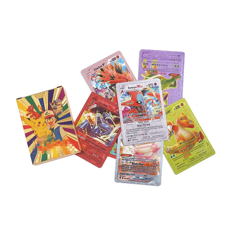Hot Sale  Game Card 55pcs One Box Pokmon Luxury Golden Silver Black Cards Table Game Home Entertainment Cards