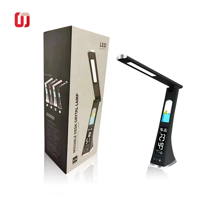 Bed Room Living Room Desk Lamp With Time Alarm Temperature Display Emergency Led Lamp Port Table Lamp