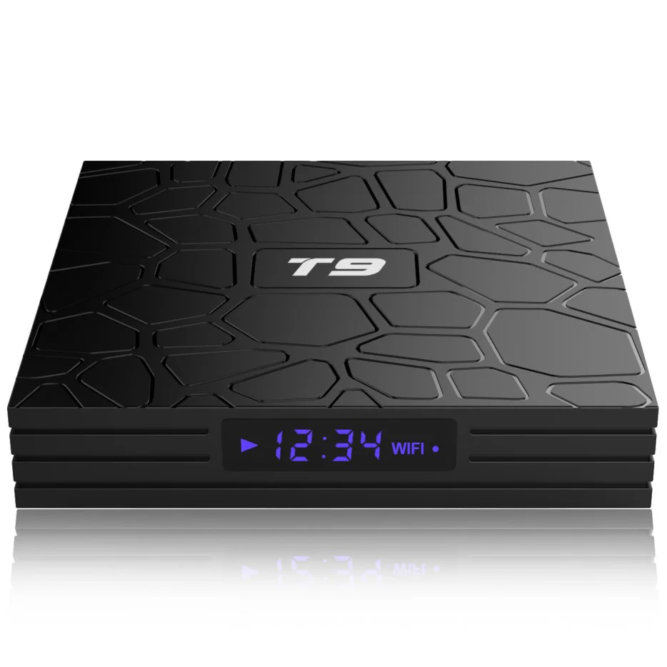 Shizhou Tech Best selling set top box rk3318 chipset T9 tv box 4GB RAM 32G ROM android 9.0 support 3D/4K media player