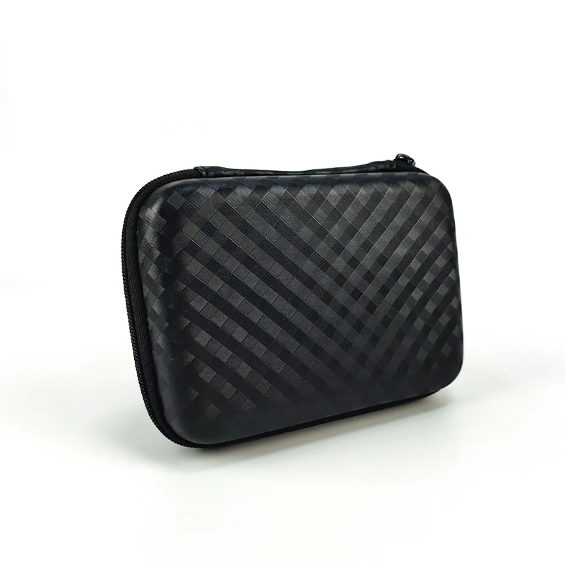 Custom Plaid Charger Box Black Square Data Cable Carrying Bag Travel Hard EVA USB Cable Case