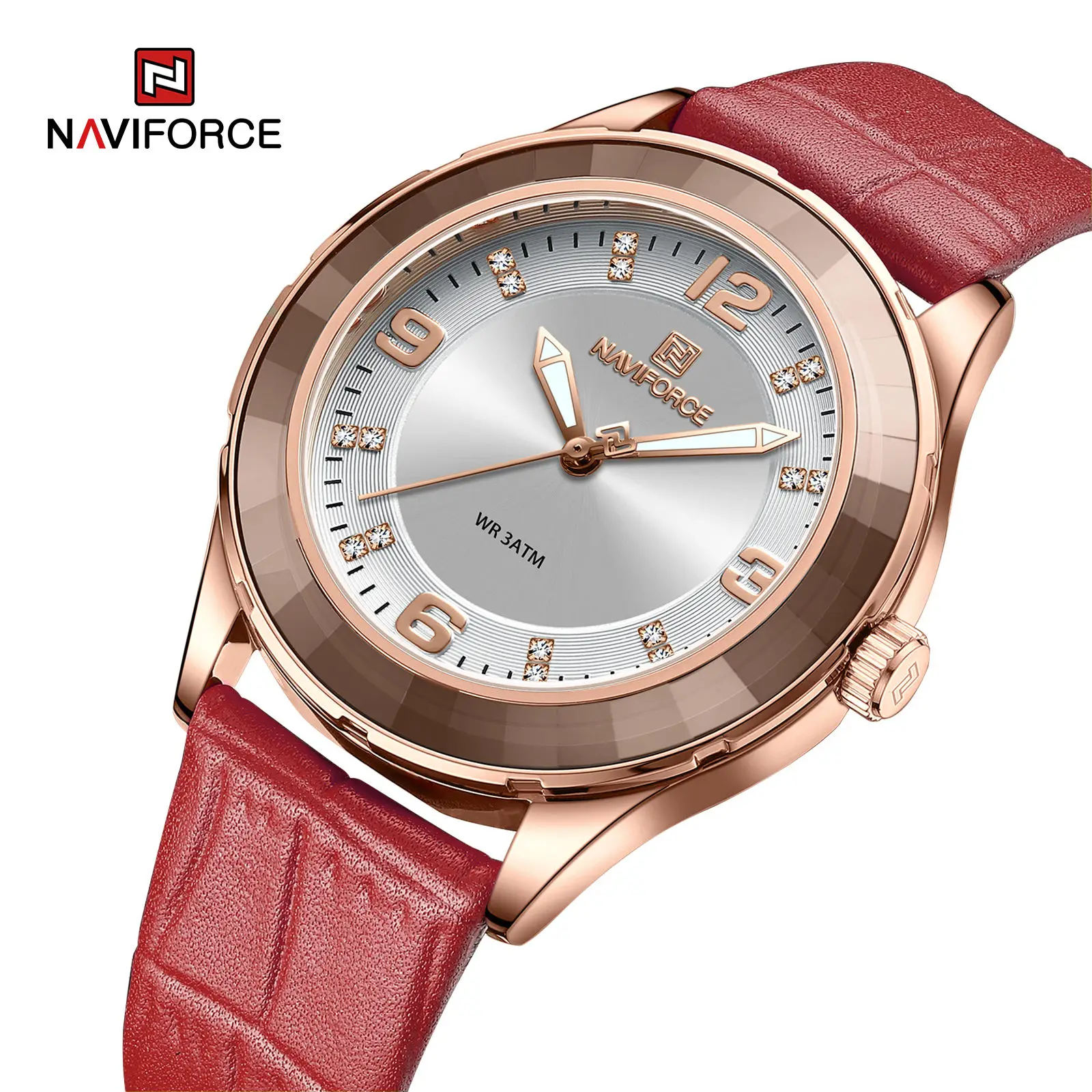 NAVIFORCE  5040 NF5040New Women Watch Top Brand Fashion Original Lady Girl Wristwatch Leather Bracelet Waterproof Female Clock