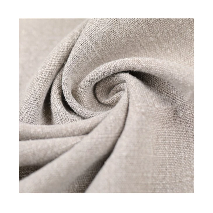  100% french linen fabric or blend plain yarn dye jacquard solid print