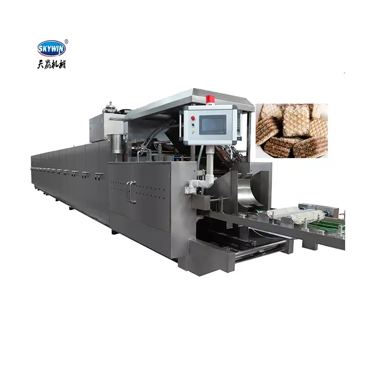 Factory price full automatic intelligence wafer making machine with packing wafer biscuit production line for biscuit plant