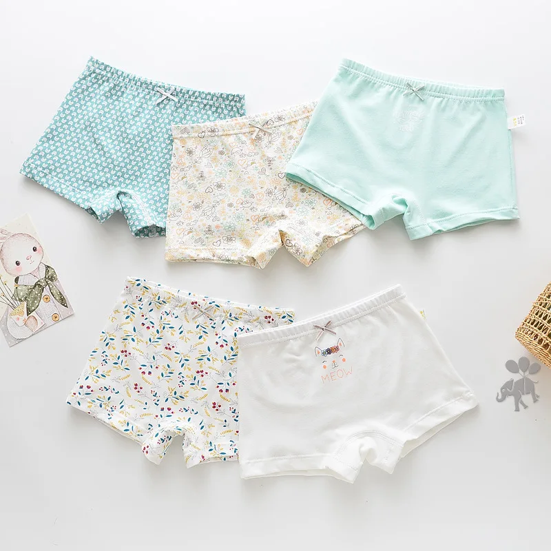 Soft Cotton Baby Girl Underwear  Pants Kids Toddlers High Quality 5 Pieces Underwear Sets