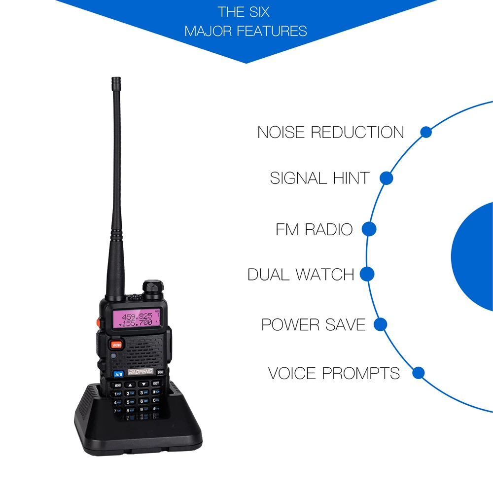  Baofeng uv-5r дальний Ham Радио FM трансивер Walkie Talkie двухстороннее радио 5 Вт UHF/VHF двухполосный иди и болтай