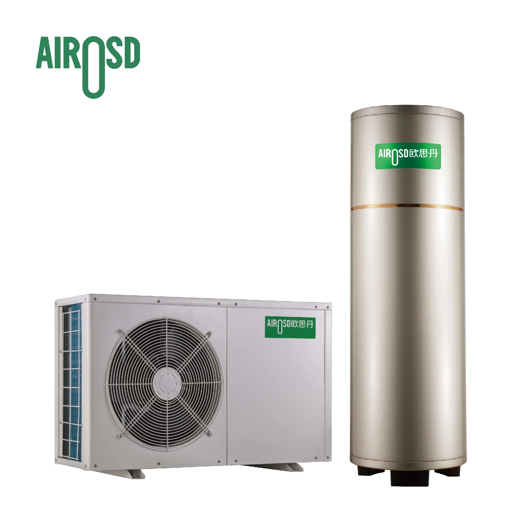 Airosd Cutting Edge Wifi Control Cost Efficient Full DC Inverter Water Source Split Heat Pump  Water Heater