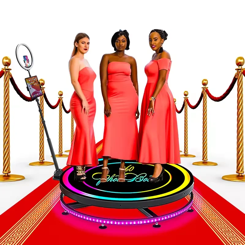 Slow Motion Auto Rotating I Pad Enclosure Camera Backdrop Rotating Photobooth Selfie 360 Video Booth For Wedding Party