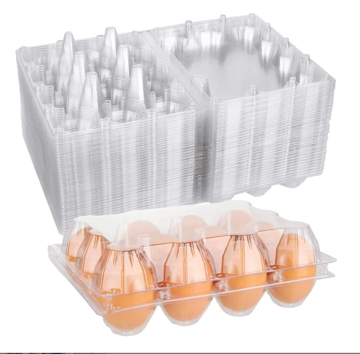 Plastic Egg Cartons Cheap Bulk, 1 Dozen Clear Egg Cartons for Chicken Eggs, Reusable Chicken Egg Tray Holders for Family Pasture