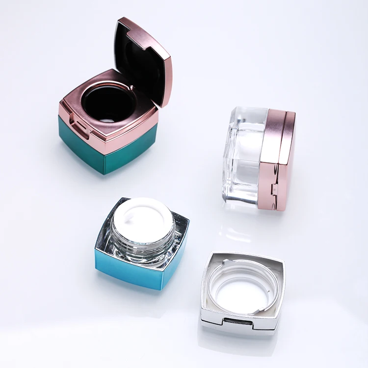 5g flip caps luxury sweet plastic square cosmetic jars frosted china factory price wholesale makeup brushes container with lids