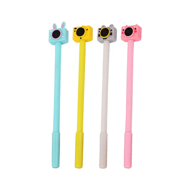 Cartoon camera design, neutral pen, creative student stationery, cute fountain pen, black office signature pen