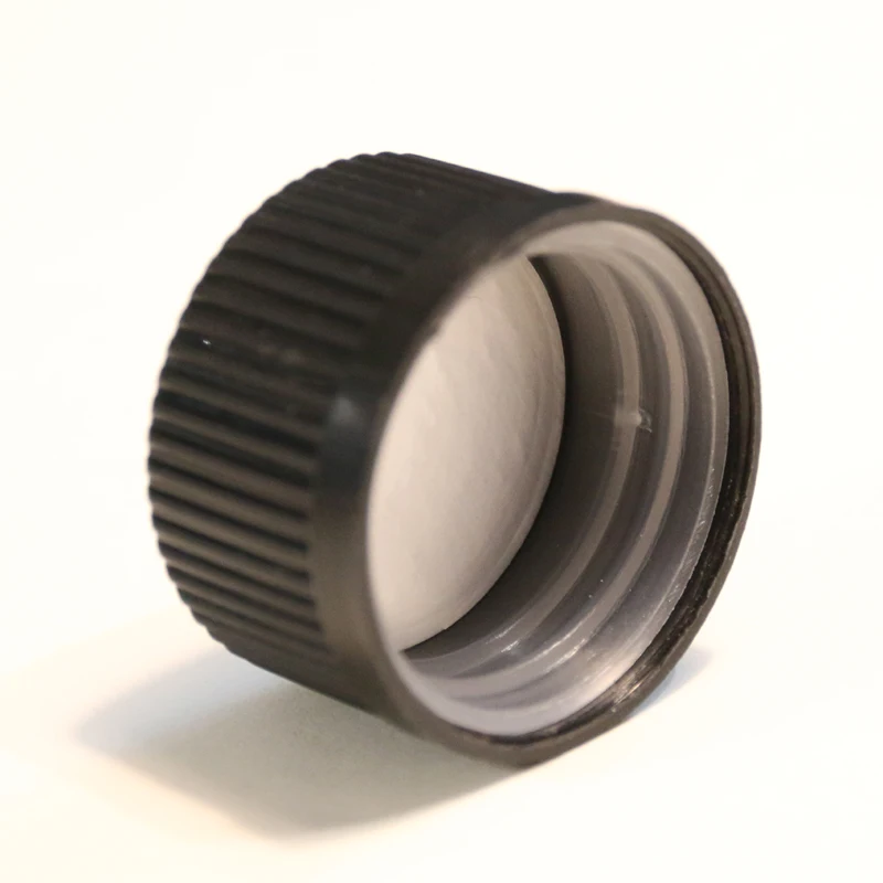 Factory Price 28mm Black Plastic Child-Proof Screw Cap For Two Neck bottle