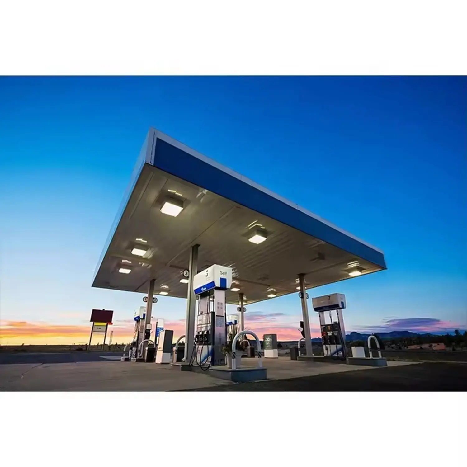 Low Cost Timely Delivery Low Cost Bolted Steel Structure Space Frame Gas Station Shed Petrol Station Canopy Design