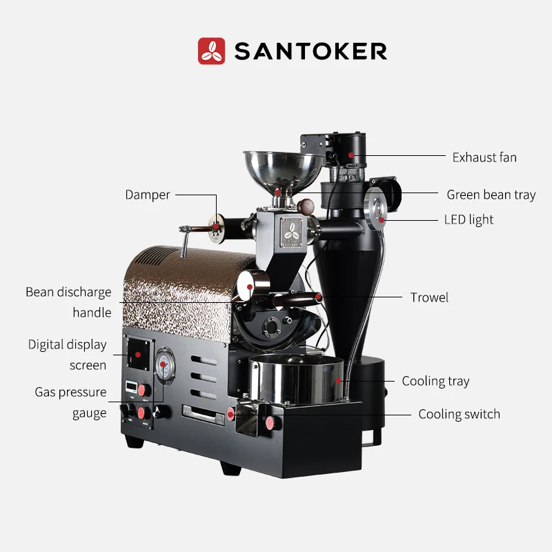 SANTOKER R300  100g 300g 500g bluetooth coffee roaster machine coffee roaster smoke filter  Coffee Roasters