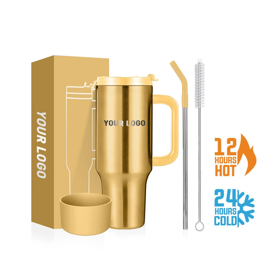 Custom Logo 30 oz 40 oz Adventure Stainless Steel Double Wall Vacuum Metal Cup Travel Coffee Mug 30oz 40oz Tumbler with Handle