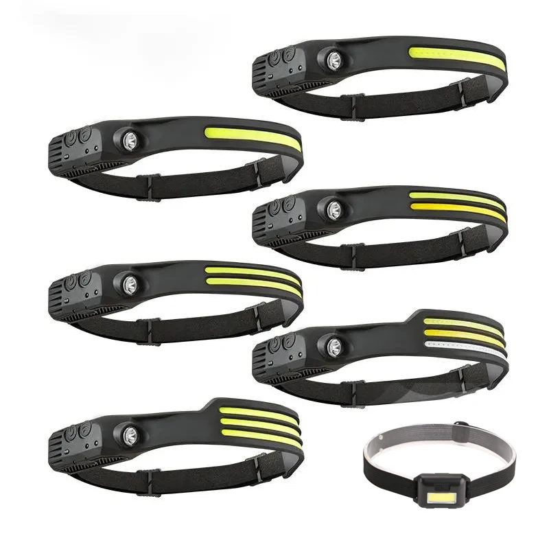 AT Portable Rechargeable Head lamp XPE COB Outdoor Running Climbing Working Waterproof Sensor LED Headlight Headlamp