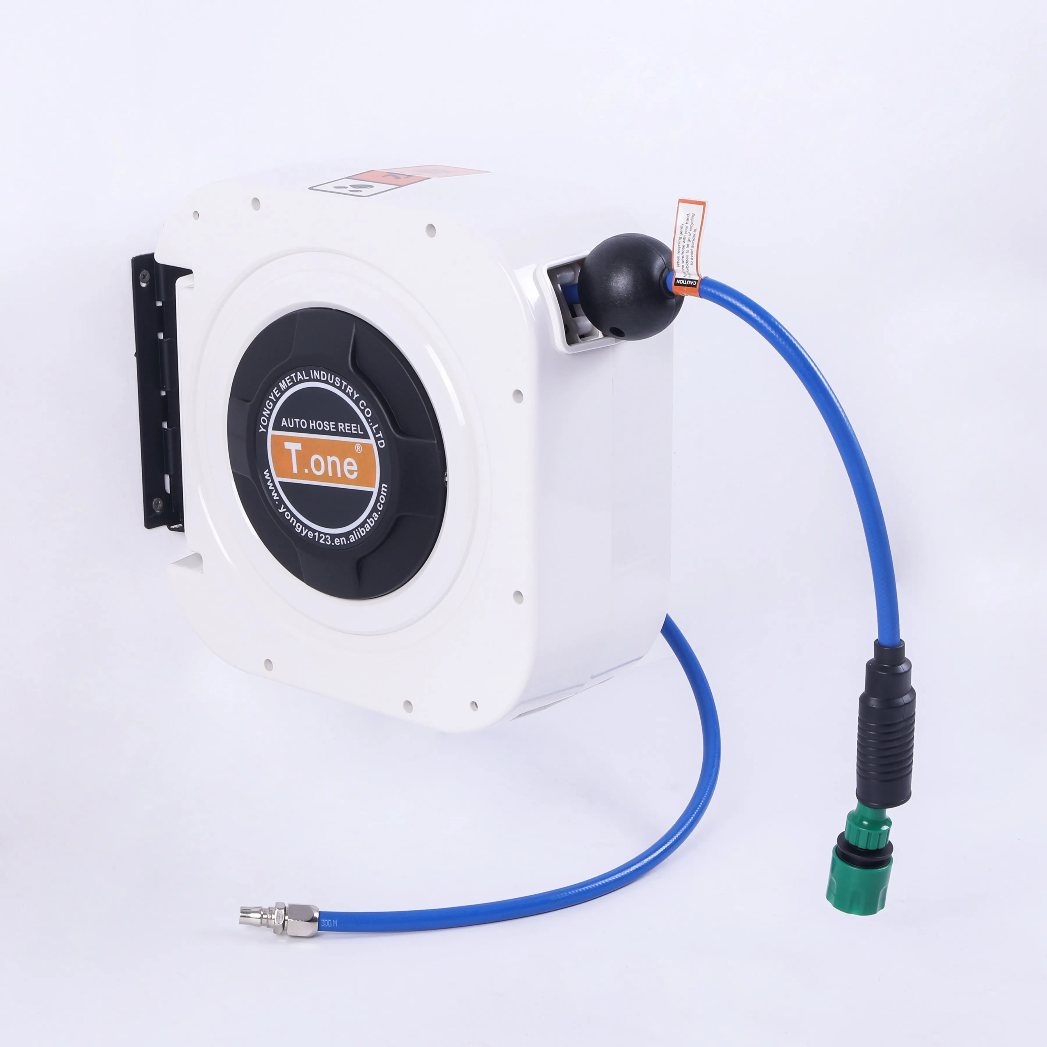 Stainless Steel Airline Twin Welding Retractable Garden Wall Mount Swivels Air Water Hose Reel