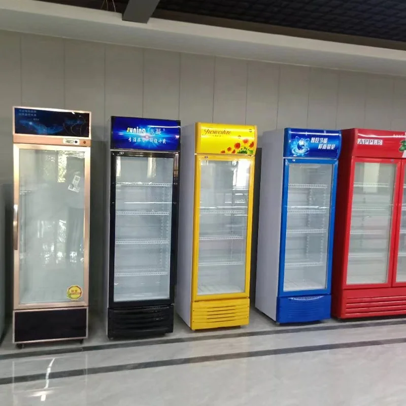 Supermarket Vertical Pepsi Cooler Beverage Refrigerator With Glass Door Commercial Cold Drink Fridge For Sale