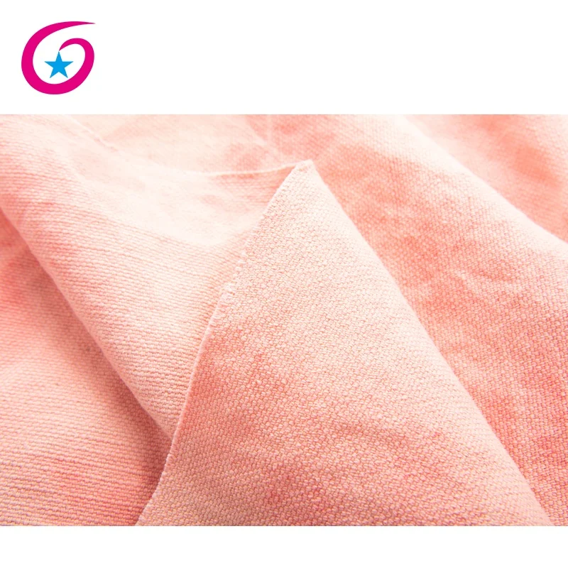 Fashion Tie Dye 55% Jute 45% Cotton Canvas Woven Fabric Textile For Bag
