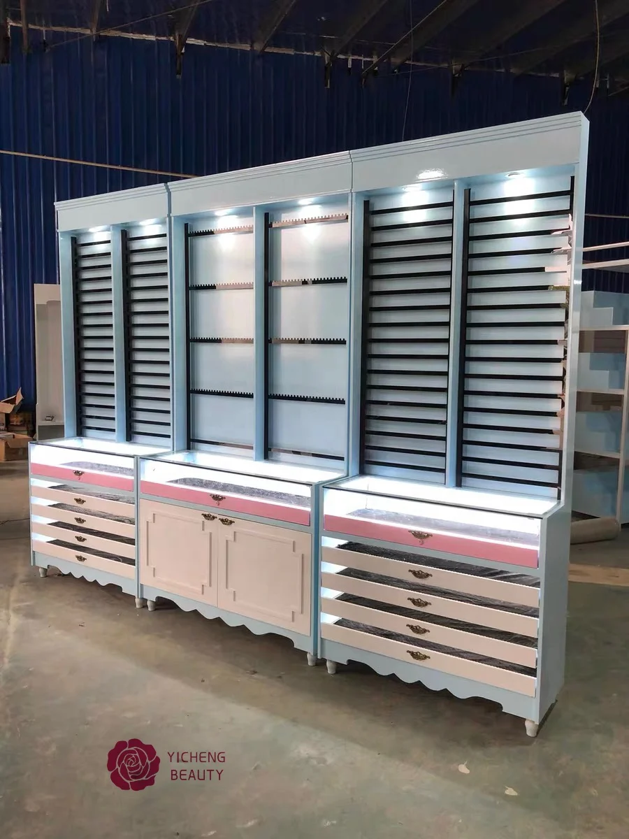 Yicheng Beauty World Best Selling Department Store High End Perfume Eyelash Foundation Cosmetics Display Rack Cheap Price