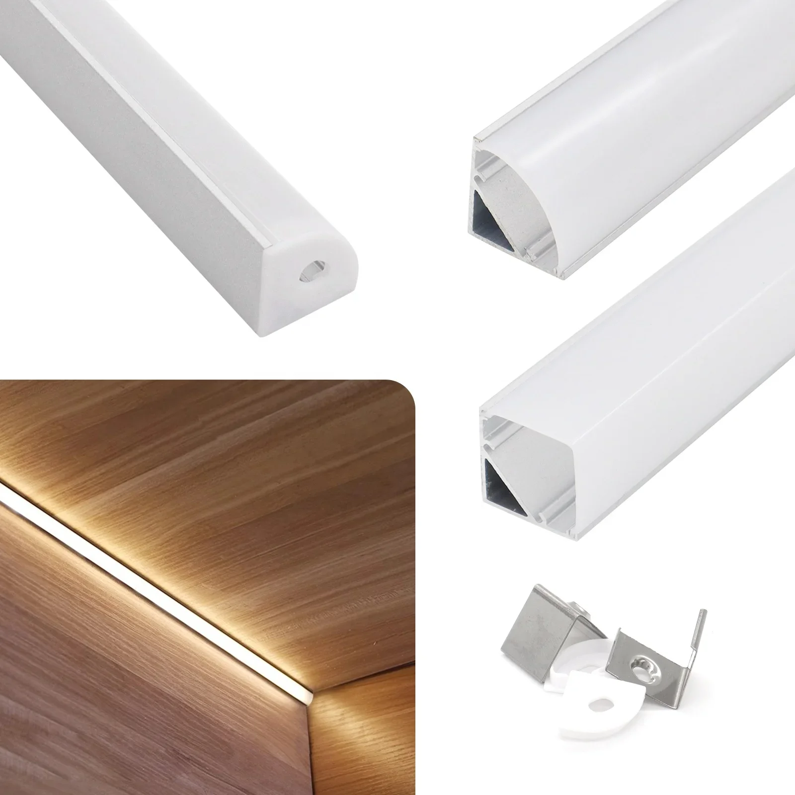 3M Black Extrusion Channel Led Strip Light Angled Recessed Aluminum Profiles Alu Profile Lights Slim Led Aluminium Profile Black