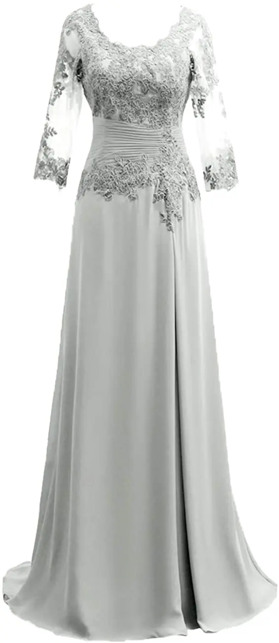 Mother Of The Bride Dress Long Sleeve Chiffon Lace Formal Evening Dress Mother of the Bride Dresses