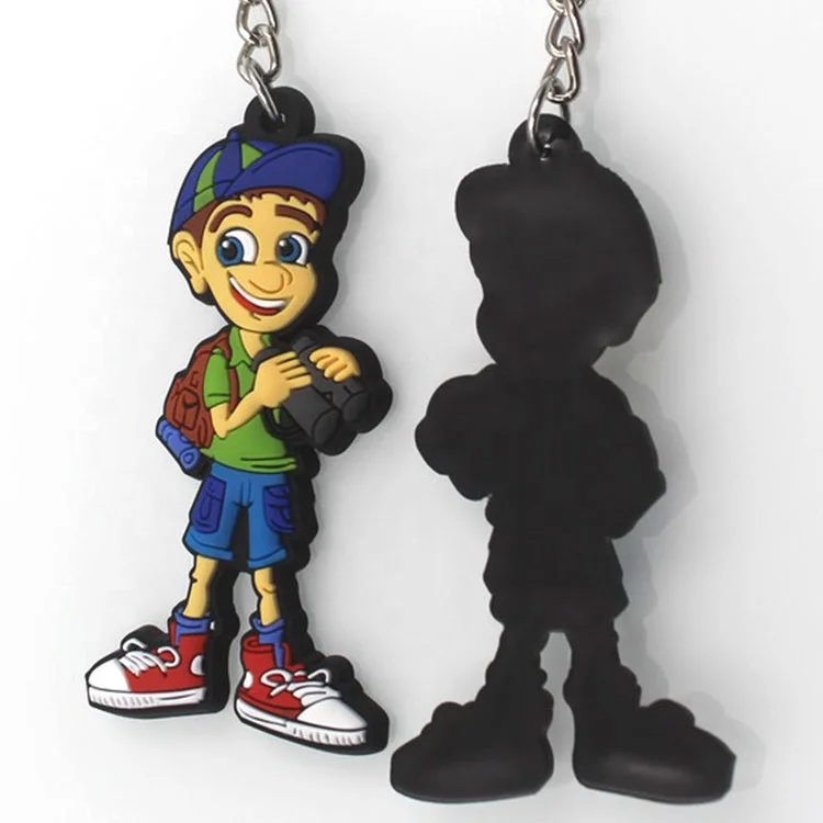 OEM customized design key chain cheap gift keyring custom 3D cartoon lion shape soft PVC rubber advertising keychain