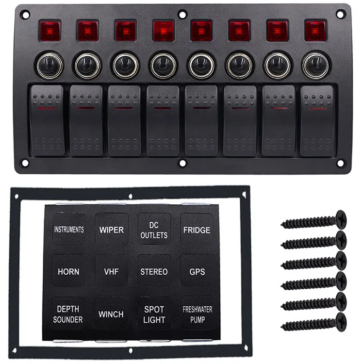 Boat 6 Gang Switch Panel Marine