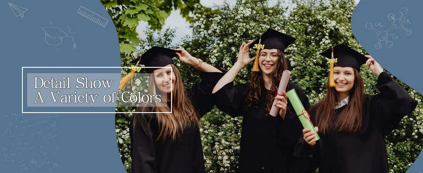 Wholesale Graduation Gown Cap 2025 Tassel Topper Sash Set Graduation Dresses Red Adult Graduation Gown