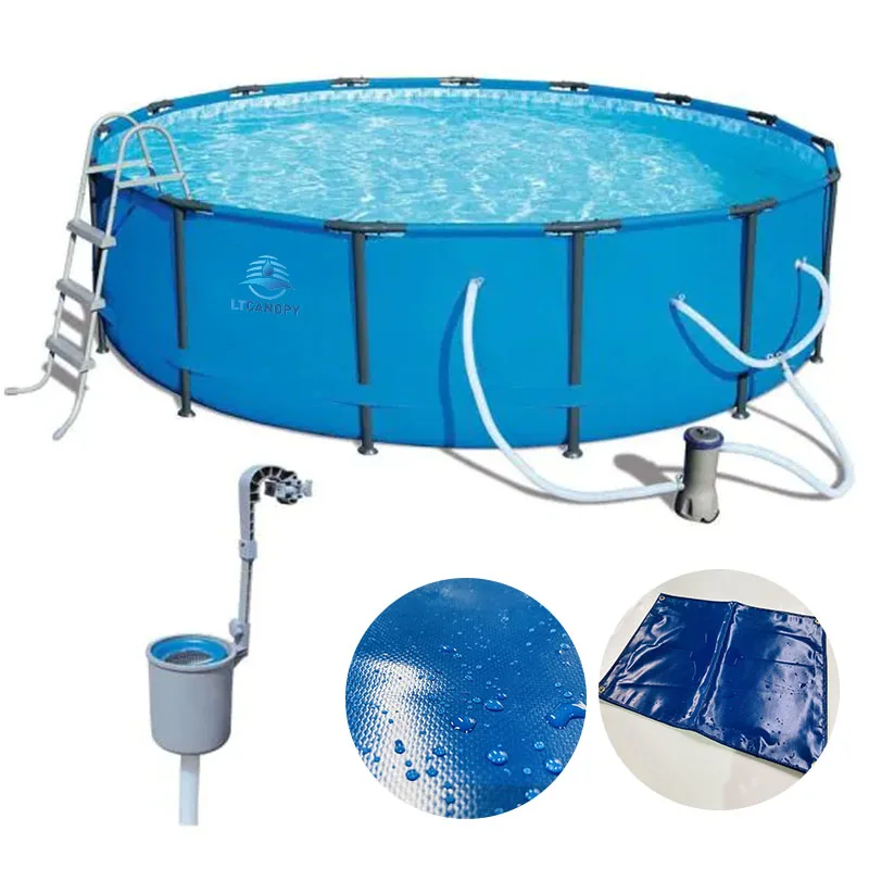 Litong Custom large tarpaulin pond metal frame pool durable family rectangular pvc swimming pool