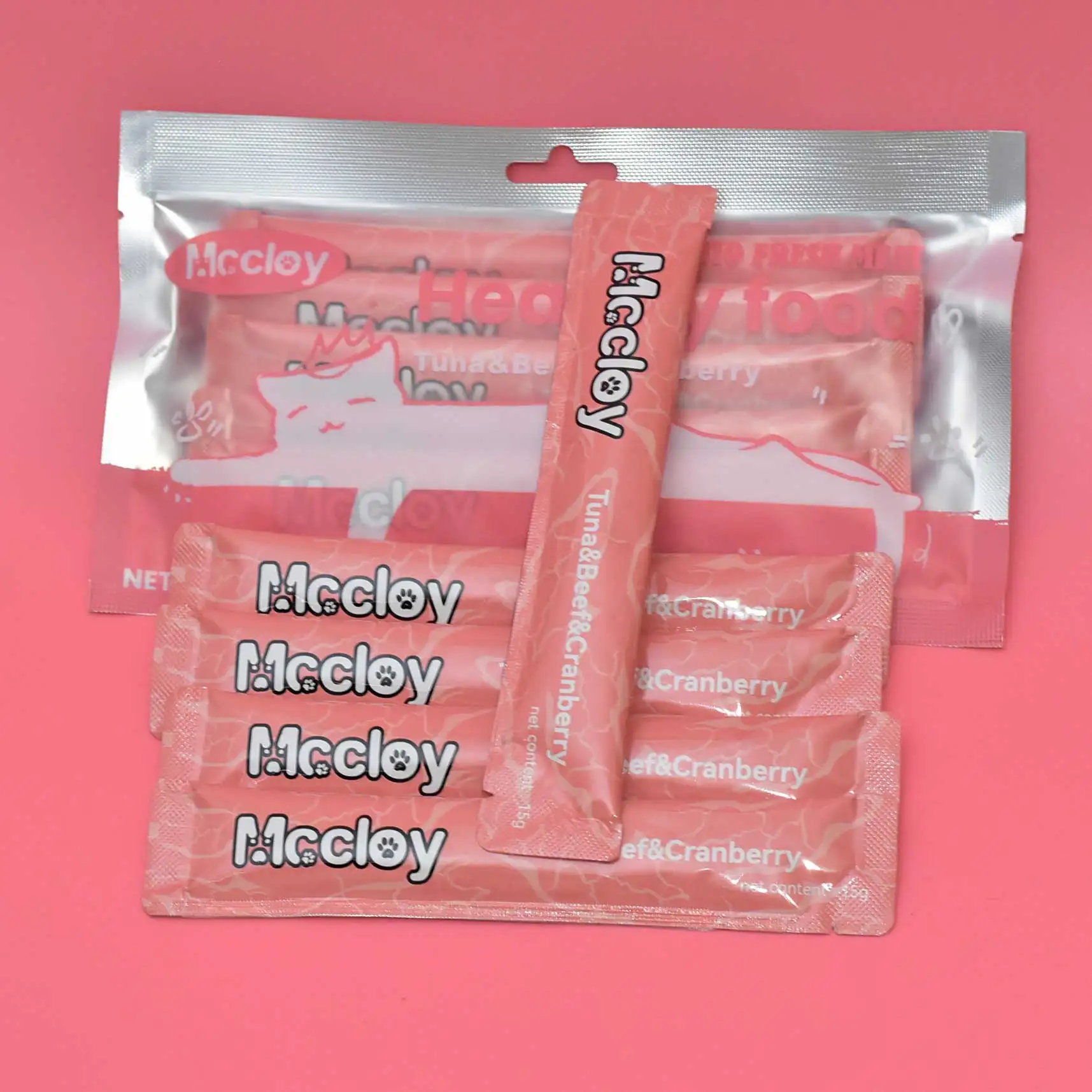 Nutritious Cat Treat Sticks mccloy  15g*5 Wet Food and Creamy Cat Snacks Pet Treats Targeting Cats
