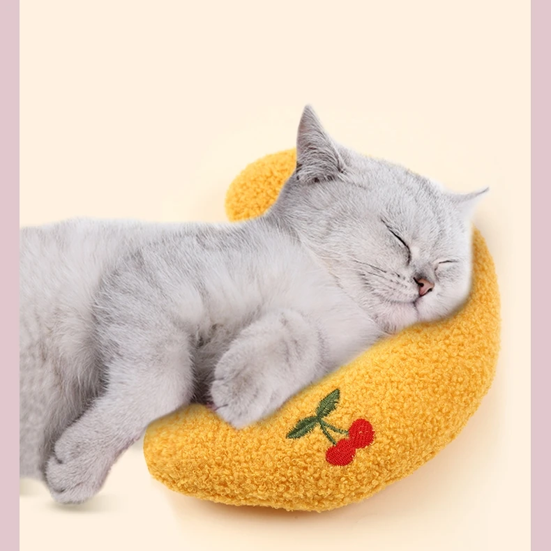 2024 New Design Pet Pillow U Shape Soft and Fluffy Plush Pet Pillow for Cat to Lay On Cat Bed Pillow