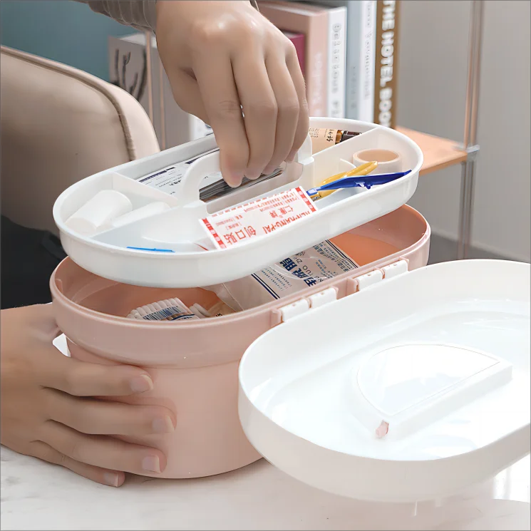Household Travel Plastic Storage Container First Aid Kit Medical Box Medicine Chest Portable Plastic Pill Storage Box