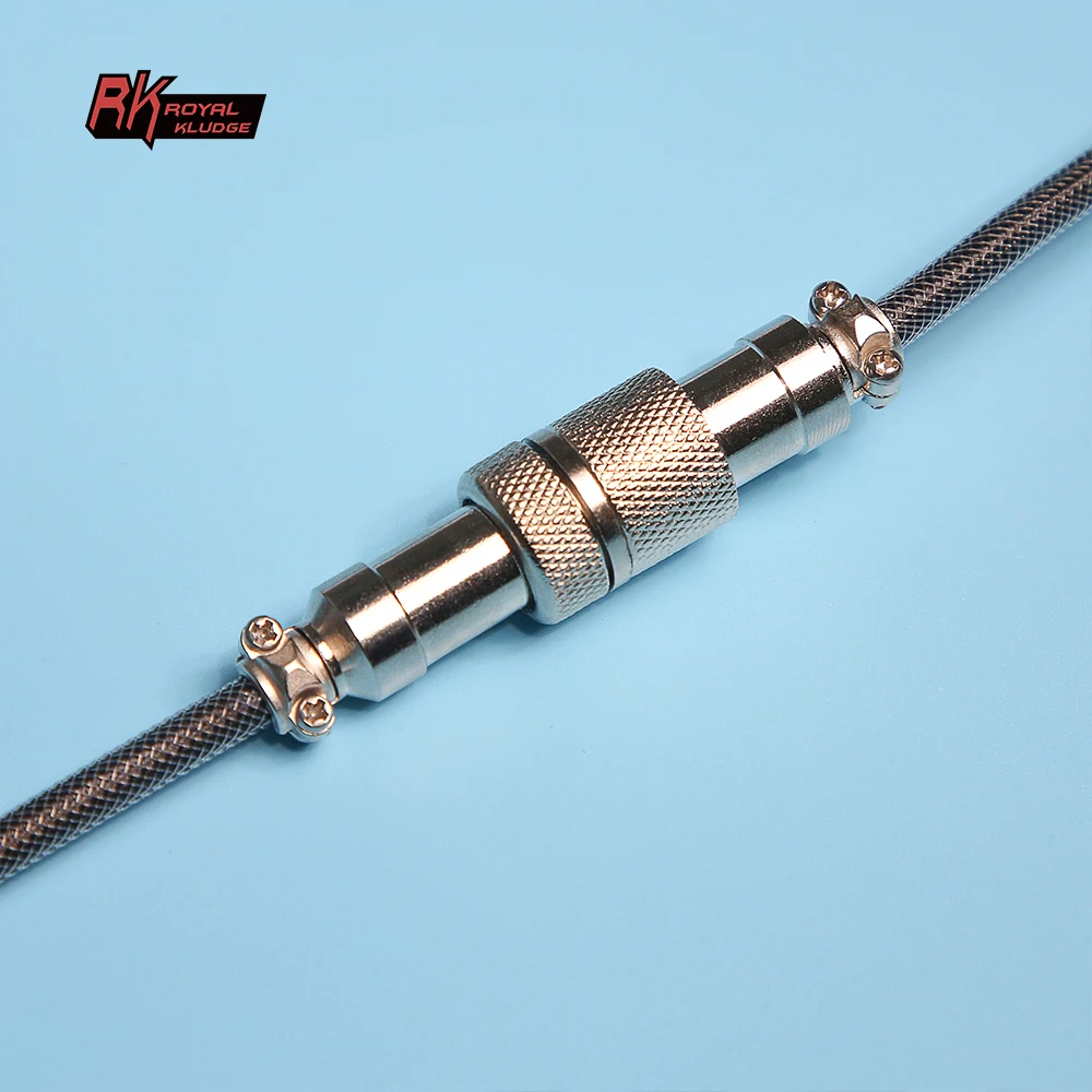 Royal Kludge RK Mechanical keyboard cable USB type C rainbow color braided spiral coiled extension portable cable