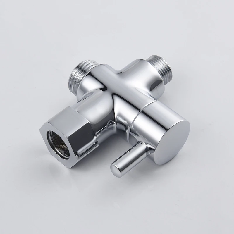Bathroom 3/8 inch brass 3 ways T-adapter diverter valve for Handheld Toilet Bidet Spray